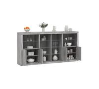 Vidaxl Buffet Avec Lumières Led Sonoma Gris 202x37x100 Cm Gris