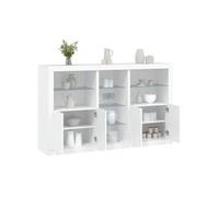 vidaXL Buffet 3209170 – avec lumières LED, porte, 162×37×100 cm – Blanc