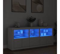 Buffet avec Lumières LED Armoire Rangement Maison Intérieur Chêne Sonoma vidaXL