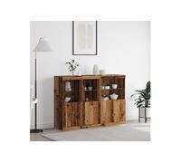 Buffet LED - vidaXL - Bois ancien - 142,5x37x100 cm - Rangement rustique