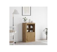 Buffet avec lumières LED Chêne artisan 60,5x37x100 cm chêne G