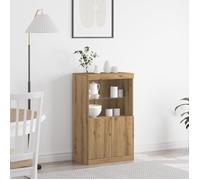 vidaXL Buffet Chêne Artisan avec lumières LED 60 x 37 x 100 cm