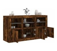 Vidaxl Buffet Avec Lumières Led Chêne Fumé 123x37x67 Cm