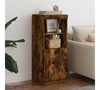 Vidaxl Buffet Avec Lumières Led Chêne Fumé 41x37x100 Cm