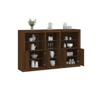 Vidaxl Buffet Avec Lumières Led Chêne Marron 162x37x100 Cm Marron
