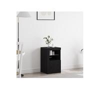 vidaXL Buffet LED Chêne Noir – 41 x 37 x 67 cm – Bois d'ingénierie, étagère en verre