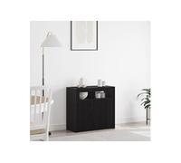 vidaXL Buffet bas Chêne noir 2 portes Éclairage LED 80x35x75 cm
