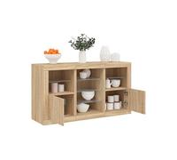 vidaXL Buffet 3209081 chêne Sonoma avec lumières LED 123x37x67 cm