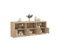 Vidaxl Buffet Avec Lumières Led Chêne Sonoma 181,5x37x67 Cm Multicolore