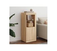 vidaXL Buffet armoire latérale avec Lumières LED, Rangement moderne, Chêne Sonoma 41x37x100 cm