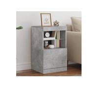 vidaXL Buffet latéral avec lumières LED 41x37x67 cm – Moderne gris béton