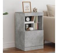 vidaXL Buffet latéral avec lumières LED 41x37x67 cm – Moderne gris béton