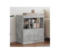Buffet avec lumières LED gris béton 60x37x67 cm