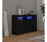 vidaXL Buffet avec lumières LED 115,5x30x75 cm - Meuble de rangement, Noir