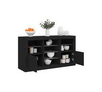 vidaXL Buffet de rangement avec lumières LED Noir 123x37x67 cm