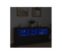 Vidaxl Buffet Avec Lumières Led Noir 162x37x67 Cm Noir
