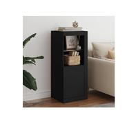 Buffet avec lumières LED noir 41x37x100 cm Noir G