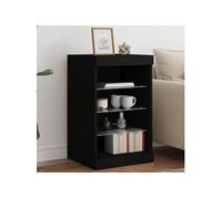 vidaXL Buffet avec lumières LED Armoire latérale de rangement Moderne 41x37x67 cm Noir