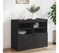 Vidaxl Buffet Avec Lumières Led Noir 81x37x67 Cm Noir