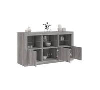 vidaXL Buffet Sonoma avec lumières LED 123x37x67 cm Gris