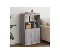 vidaXL Buffet avec Lumières LED, Armoire Latérale de Rangement, Organisateur de Salon Salle de Séjour Maison Intérieur, Moderne, Sonoma Gris