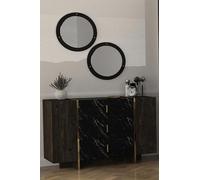 Buffet avec miroir Commodes Commode d'entrée Commode 3pcs