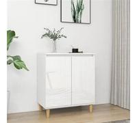 vidaXL Buffet avec pieds en bois Blanc brillant 60x35x70 cm Aggloméré