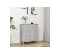 Buffet avec pieds en bois Gris béton bois d ingénierie