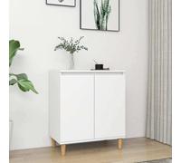 Buffet avec pieds en bois massif Blanc 60x35x70 cm Bois composite