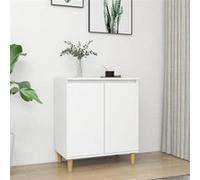 vidaXL Buffet avec pieds en bois massif Blanc 60x35x70 cm Aggloméré