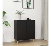 Buffet avec pieds en bois massif noir 60x35x70 cm