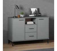 Buffet avec pieds en métal Gris 113x40x77 cm Bois massif OSLO Gris G