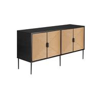 Buffet avec portes effet jute avec 2 compartiments de rangement
