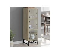 vidaXL Buffet avec portes en verre chêne sonoma 35x37x120 cm 836562 chêne G