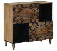 vidaXL Buffet avec porte Blanc 80 x 33,5 x 75 cm Bois de mangue massif