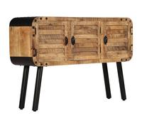 Buffet Avec Style Industriel Vintage & Rangement Tri-Portes Bois De Mangue Massif 120x30x76cm Marron