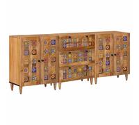 Buffet avec tiroir avec étagère 3 pc Bois de mangue massif Moderne vidaXL vidaXL