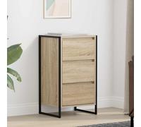 vidaXL Buffet avec tiroir Sonoma – Bois d'ingénierie – 42 x 36 x 75,5 cm – Pieds en acier
