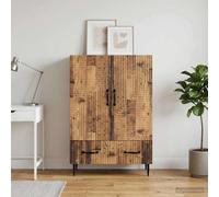 vidaXL Buffet Gris béton 66 x 34,5 x 95 cm Bois d'ingénierie, Rangement Salon, Buffet Vintage, Armoire intérieure stylée, Meuble Moderne Pratique, Unité en Bois rectangulaire, Solution Polyvalente