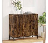 vidaXL Buffet avec tiroir Gris béton 89,5 x 33 x 82 cm Bois d'ingénierie