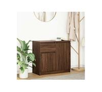 Buffet avec tiroir chêne brun 71x35x65 cm bois d ingénierie Marron G