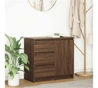 Buffet avec tiroir chêne brun 71x35x65 cm bois d ingénierie G