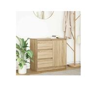 vidaXL Buffet avec tiroir Chêne Sonoma 71x35x65 cm bois d'ingénierie Marron