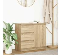 Buffet avec tiroir gris béton 71x35x65 cm bois d'ingénierie vidaXL