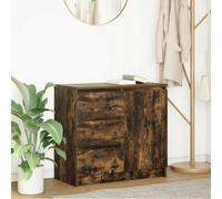 vidaXL Buffet avec tiroir chêne fumé 71x35x65 cm Bois d'ingénierie, Meuble de Rangement, Buffet, Meuble d'entrée, Meuble Buffet