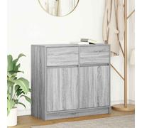 vidaXL Buffet avec tiroir Sonoma Gris 80x34x76 cm Bois d'ingénierie, Meuble de Rangement, Buffet, Meuble d'entrée, Meuble Buffet