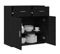 Buffet avec tiroir - vidaXL - Chêne noir - Bois d'ingénierie - 79x38x80 cm - 2 tiroirs - 2 portes - Poids maximal 60 kg