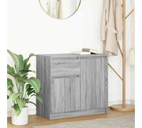 vidaXL Buffet avec tiroir Sonoma Gris 71x35x65 cm Bois d'ingénierie, Meuble de Rangement, Buffet, Meuble d'entrée, Meuble Buffet