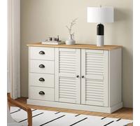 Buffet avec Tiroirs Armoire de Rangement Cuisine Blanc Bois Massif de Pin vidaXL