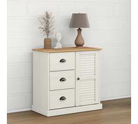 Buffet avec tiroirs VIGO 78x40x75 cm blanc bois massif de pin Blanc G
